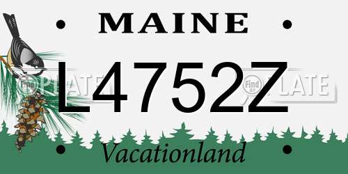 L4752Z Maine License Plate