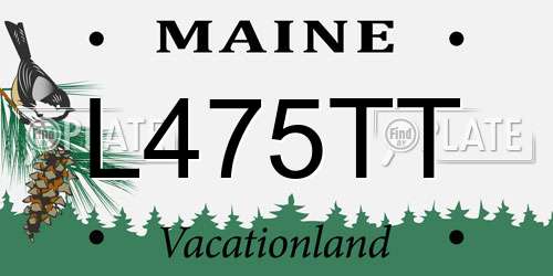 L475TT Maine License Plate