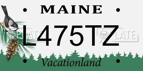 L475TZ Maine License Plate