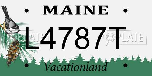 L4787T Maine License Plate