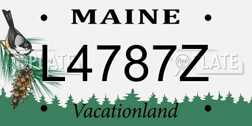 L4787Z Maine License Plate
