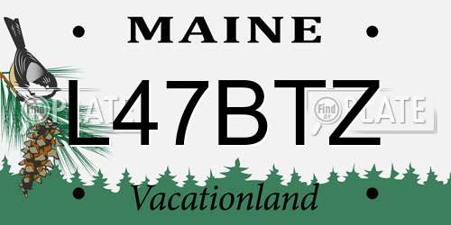 L47BTZ Maine License Plate