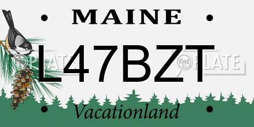 L47BZT Maine License Plate