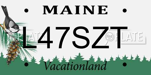 L47SZT Maine License Plate