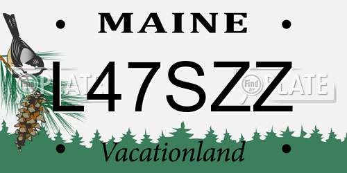 L47SZZ Maine License Plate
