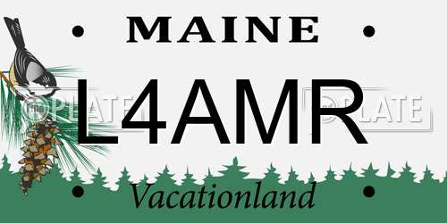 L4AMR Maine License Plate