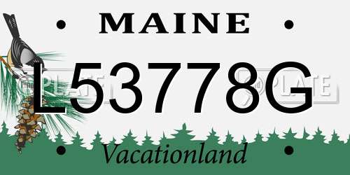 L53778G Maine License Plate
