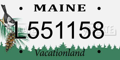 L551158 Maine License Plate