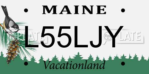 L55LJY Maine License Plate