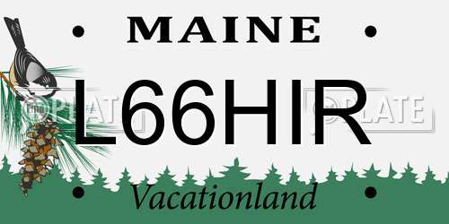 L66HIR Maine License Plate