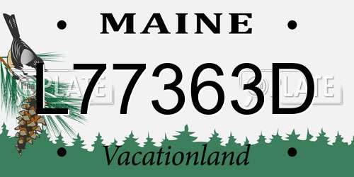 L77363D Maine License Plate