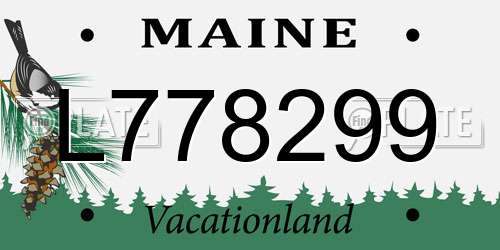 L778299 Maine License Plate