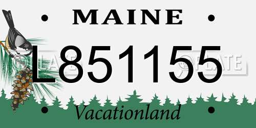 L851155 Maine License Plate
