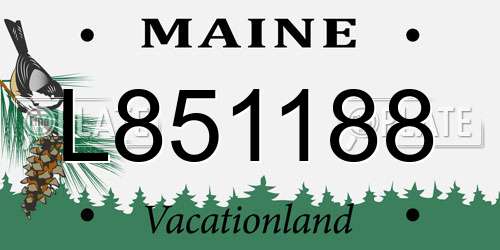 L851188 Maine License Plate