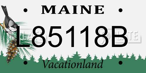 L85118B Maine License Plate