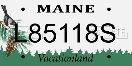 L85118S Maine License Plate