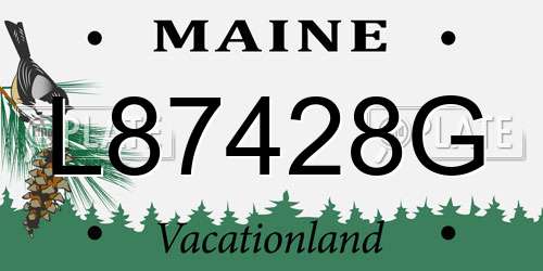 L87428G Maine License Plate