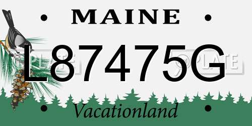 L87475G Maine License Plate