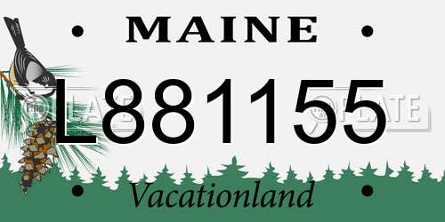 L881155 Maine License Plate
