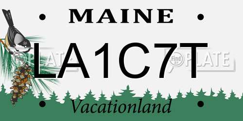 LA1C7T Maine License Plate