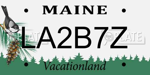 LA2B7Z Maine License Plate