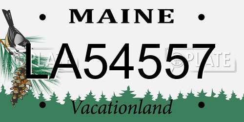 LA54557 Maine License Plate