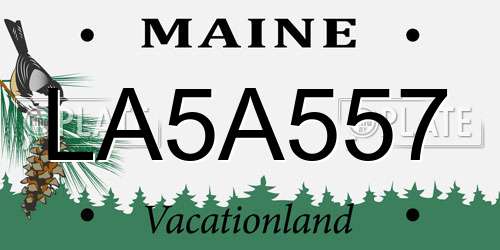 LA5A557 Maine License Plate