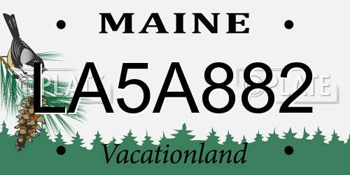 LA5A882 Maine License Plate