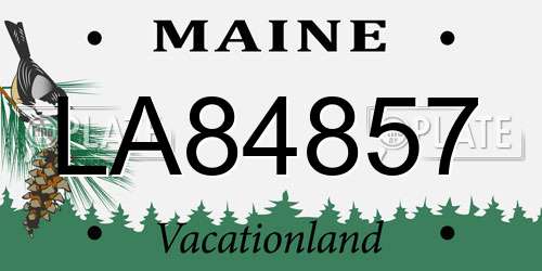 LA84857 Maine License Plate
