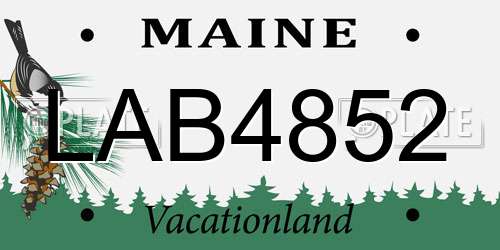 LAB4852 Maine License Plate