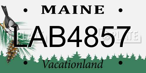LAB4857 Maine License Plate