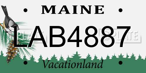 LAB4887 Maine License Plate
