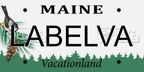 LABELVA Maine License Plate