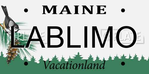 LABLIMO Maine License Plate