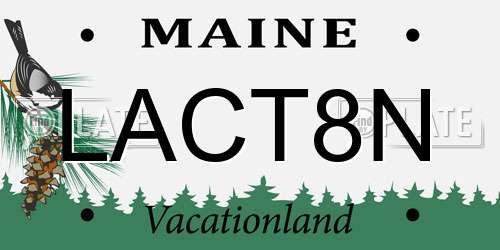 LACT8N Maine License Plate