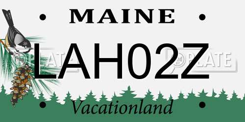LAH02Z Maine License Plate