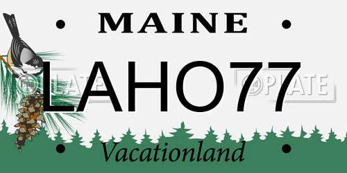 LAHO77 Maine License Plate