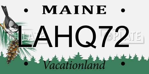 LAHQ72 Maine License Plate