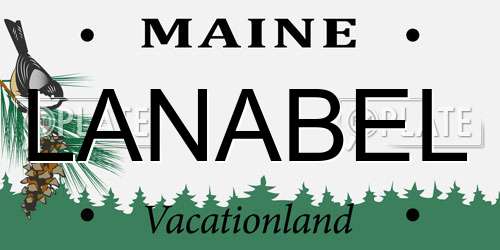 LANABEL Maine License Plate