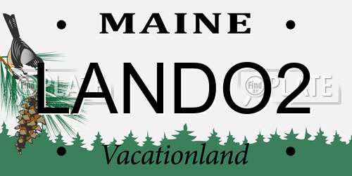 LANDO2 Maine License Plate