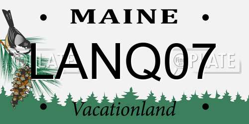 LANQ07 Maine License Plate
