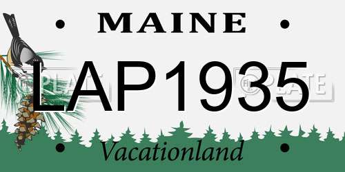 LAP1935 Maine License Plate