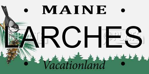 LARCHES Maine License Plate