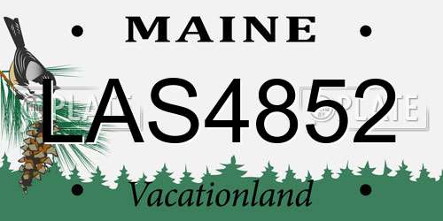 LAS4852 Maine License Plate