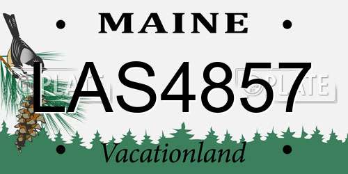 LAS4857 Maine License Plate