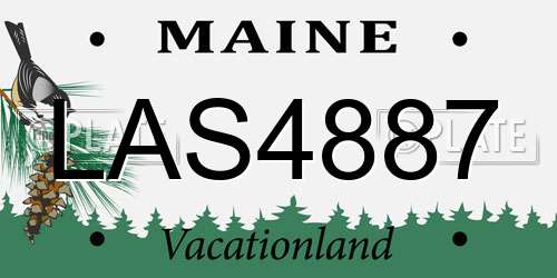 LAS4887 Maine License Plate