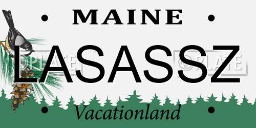 LASASSZ Maine License Plate