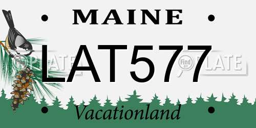 LAT577 Maine License Plate