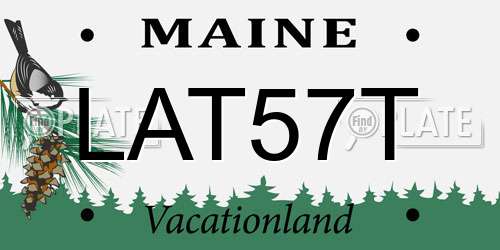 LAT57T Maine License Plate