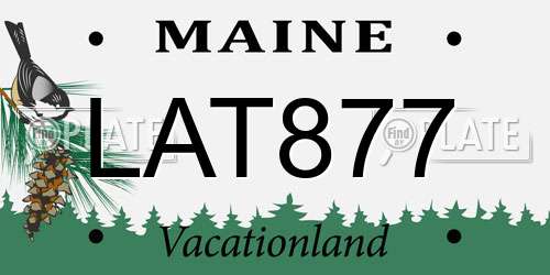 LAT877 Maine License Plate